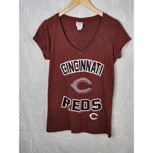 Cincinnati Reds Womens Large Rhinestone T Shirt Genuine MLB Merchandise